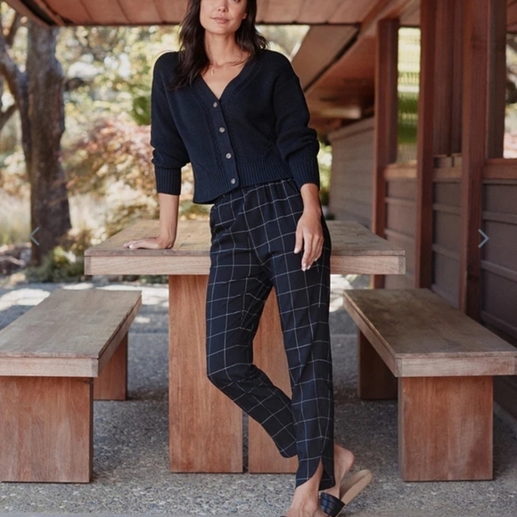 Marine layer Allison Pant in Black Windowpane - Picture 2 of 9